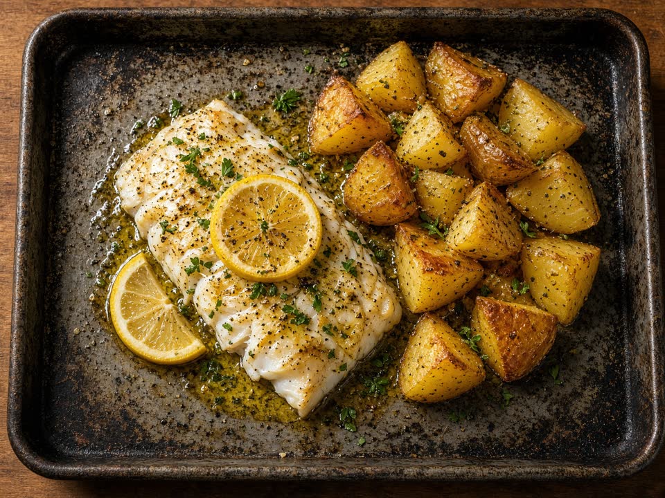 Fischfilet vom Blech