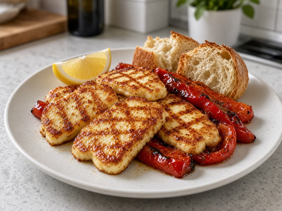 Grillkäse mit Paprika